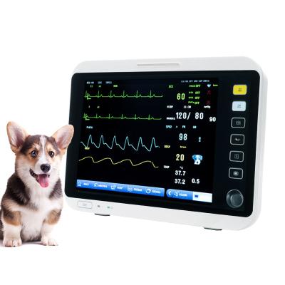 China VM12X 12.1 Inch Yonker Vital Signs Multiparameter Monitor 6 Parameters SPO2 ECG Temperature RP NIBP RESP Vet Monitor For Pet 303mm*287mm*160mm for sale