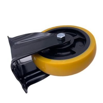 China Fixed PU Caster Wheels Industrial Medium Duty 100MM for sale