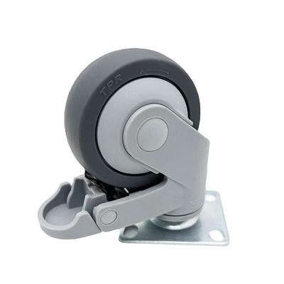 Chine Medical Gray TPR Wheels Hospital Bed Swiveling Plate Caster Wheels à vendre