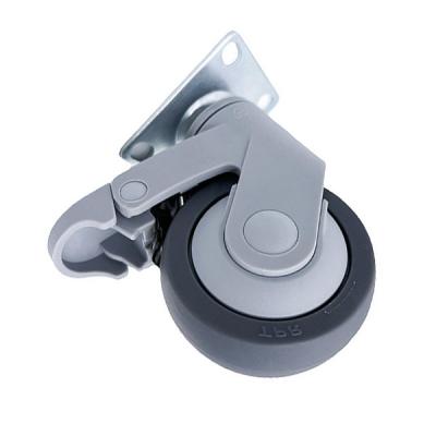 Cina 4 Inch Medical Swivel TPR Single Caster Wheels For Hospital Furniture Trolley in vendita