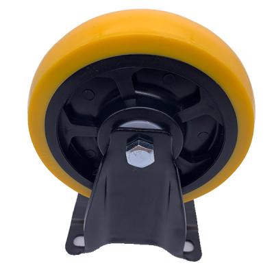 China 100mm Medium Duty Rigid Polyurethane Caster Wheels Cart Casters for sale