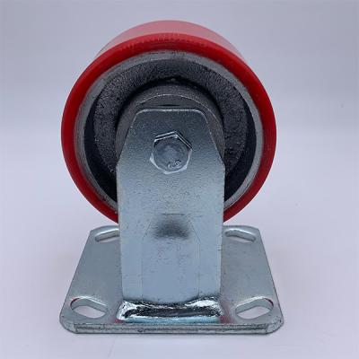 China Iron Core	5 Inch Heavy Duty Rigid Plate Caster Wheel for sale