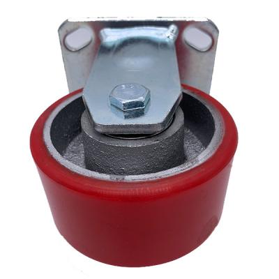 China 8 Inch Heavy Duty Polyurethane Plate Fixed Caster for sale