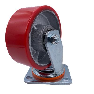 China 6 Inch Cast Iron PU Tread Swivel Caster for sale