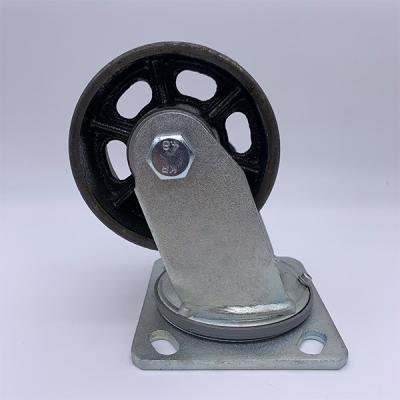 China 4 Inch Swivel Plate Cast Iron Heavy Duty Caster Wheels For Factory Equipment for sale