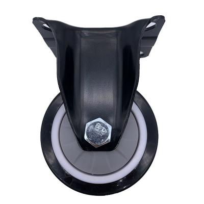 China 8 Inch Fixed Non-Swivel Top Plate Industrial Caster Wheels Load 300kg for sale