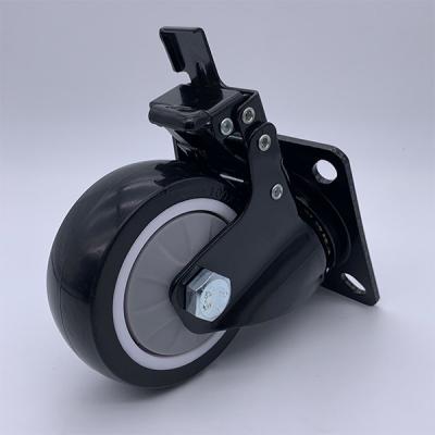 China 5'' 6'' 8'' Brake Dual Locking Swivel Plate Heavy Duty Caster for sale