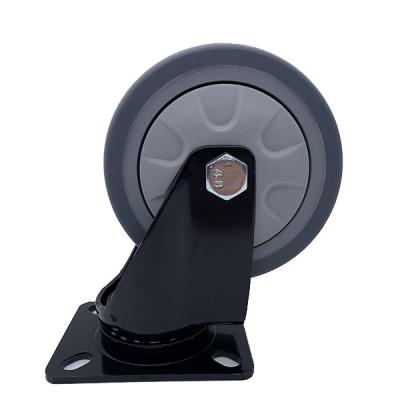 China 3 Inch TPR Rubber Caster Wheel with Swiveling Top Plate for sale