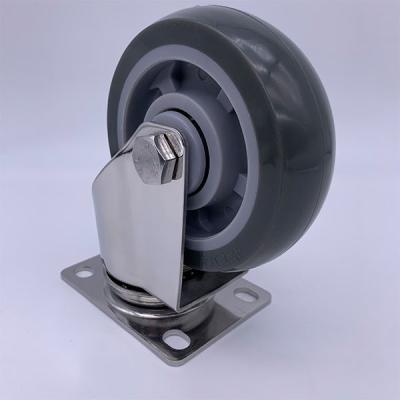 Chine La roulette du support 125mm solides solubles de plat de pivot roule la charge 150kg à vendre