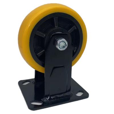 China 5 Inch TPE Tread Heavy Duty Yellow Fixed Caster Wheel For Industry for sale