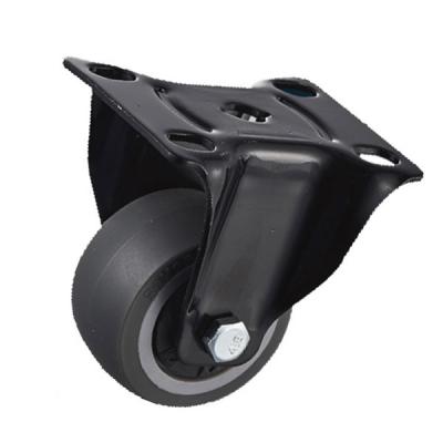 China 2 Inch Rigid Plate Polypropylene Black Light Duty Casters Wheel For Machinery for sale