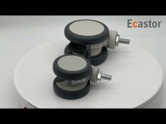 3 Inch TPU Swivel Thread Dual Wheels Two-wheel Medical Casters