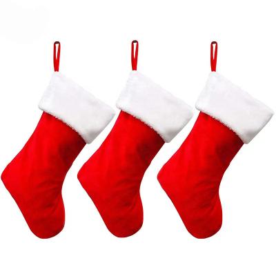 China New Hot Personality Christmas Ornaments Christmas Gifts Solid Red Tree Hanging Socks for sale