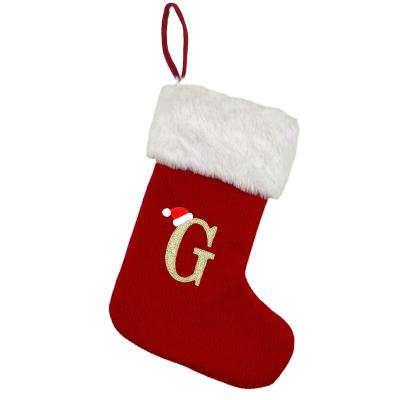 China Hot Popular Christmas Tree Socks Alphabet Ornaments Christmas Character Hanging Socks for sale