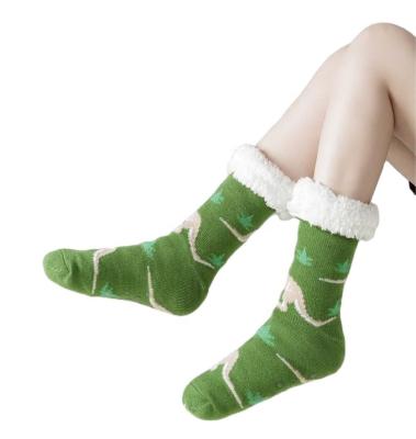 China Indoor Socks Winter Thick Non-slip Anti-skid Socks Plus Velvet Warm Cute Home Custom Socks for sale