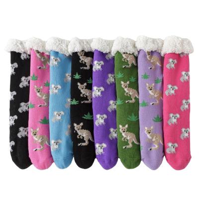 China Wholesale colorful anti-slip can be customized can be designed women's thick floor socks non-slip socks for sale