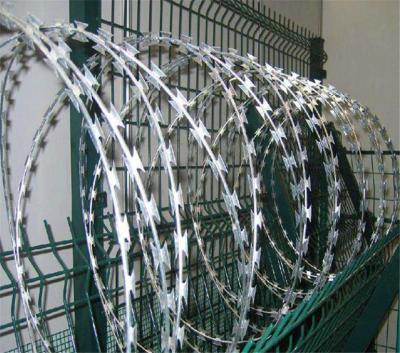 China Concertina Razor Wire Stainless steel Double Cross Barbed Wire for sale