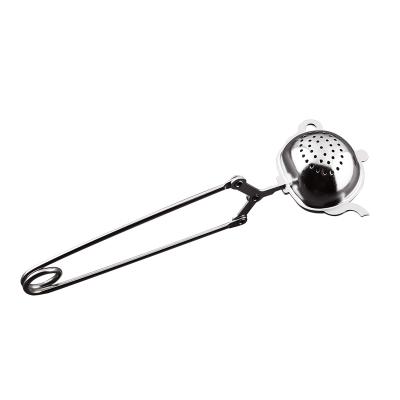 China New Creative Wholesale Stocked Teapot Shape Stainless Steel Tea Strainer Tea Strainer Tea Ball Flange for sale