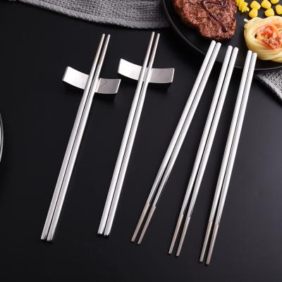 China Restaurant Viable Luxury Chopsticks Wholesale 18/8 Stainless Steel Reusable Metal Chopsticks For Gift Set for sale