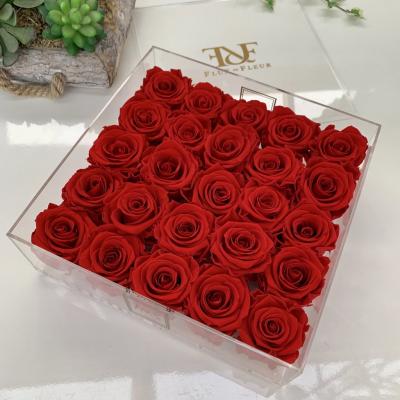 China Packaging Items Clear Wholesale Customized With Design Logo Acrylic For Flower Packaging Boxes Acrylic Flower Box for sale