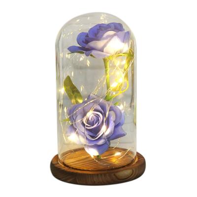 China Materials Hot Sale Preserved Flower Mother's Day Gift Box Recycled Glass Dome For Galaxy Preserved Rose Box for sale