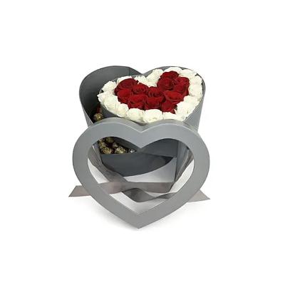 China Recycled Materials Luxury Romantic Cardboard Heart Shape Flower Box Custom Gift Box For Wedding Party for sale