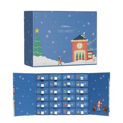 China Handmade Wholesale Custom Cardboard 24 Days Advent Calendar Boxes Packaging Box For Advent Calendar for sale