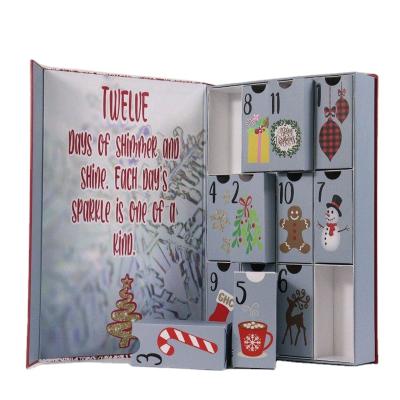 China Handmade Christmas Decoration Calendar Gift Box CMYK Advent Calendar Box for sale