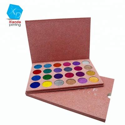 China Handmade Hot Selling Custom Design Private Label Cosmetic Box For Glitter Eyeshadow Palette With Sleeve for sale