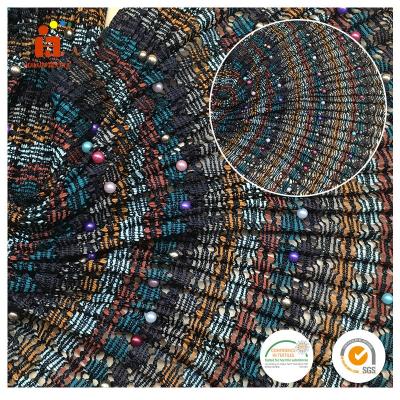 China Shaoxing Viable Supplier African French Lace Fabric With Beads Material Embroidery French Lace for sale