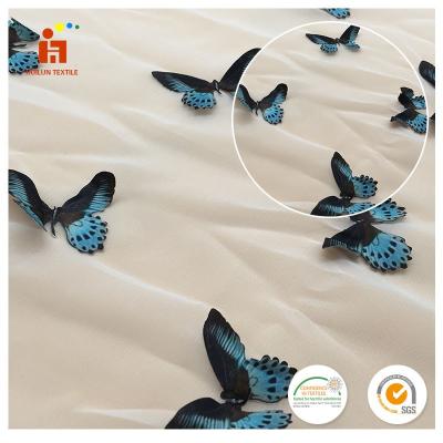 China Wholesale Sustainable 100% Polyester Sheer Organza Butterfly 3d Embroidered Fabric For Dress for sale