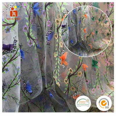 China High Quality African French Tulle Lace Fabric 2017 New Desig Dress Embroidery Fabric 3d Viable Floral Lace Fabric Embroidered Wholesale for sale