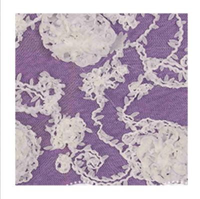 China Latest Heat-insulation fashion sequin with tape embroidery lace fabric for dresses for sale