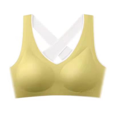 China Nobinding Ice Silk Multiple Files No Ring Sexy Steel Latex Bra And Seamless Underwear Women Bra for sale