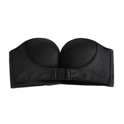 China Shapethechest A Since C Cup Invisible Lift Up Bra Seamless Strapless Breathable Bra Front Buckle Closure Padded Bra for sale