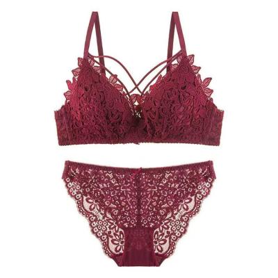 China 2478 Breathable Hot Selling Lace Bra Brief Set Fashion Lace Lift Transparent Bra Panty Set Women for sale