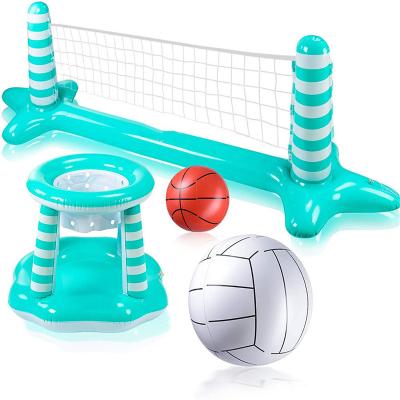 China Indoor and Outdoor Funny Pool Toys Floating Inflatable Volleyball and Basketball games set for kids and adults for sale