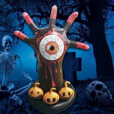 China Indoor and Outdoor Halloween Decoration Inflatable Claws Eyeball LED Lighting Yard Decor for Holiday for sale