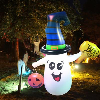 China Indoor and Outdoor Outdoor decorative LED Light Inflatable PVC Halloween Decorations Ghost for yard for sale