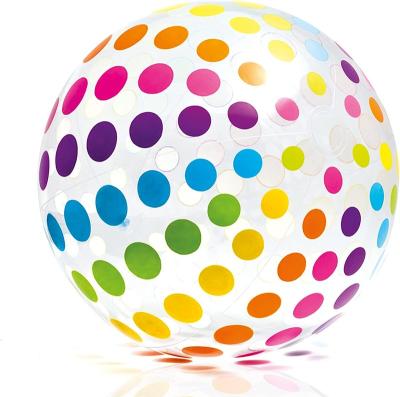 China Inflatable Toy Colorful Inflatable Polka dots Beach Ball Floating beach toy balls for swimming pool for sale