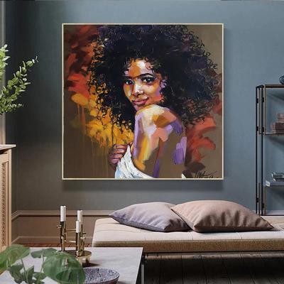 China Wholesale Waterproof African African Wall Art Home Decor Oil Painting On Canvas African Woman Painting Picture for sale