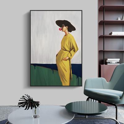 China Modern Literary Figures Wear Hats Frame Painters Live Living Room Home Decorative Wall Art for sale