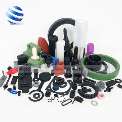 China Refer to detail page material properties manufacturing custom vulcanized fkm nbr epdm polyurethane pu molded silicone rubber products shaped profiled gasket spare parts for sale