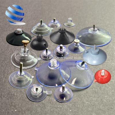 China Clear Eco - Friendly / Anti - Aging / Anti - Deformation Threaded Vacuum Screw Suction Cup With Screw And Nut for sale