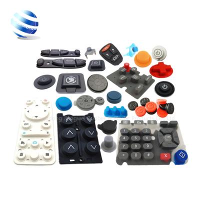 China Eco-friendly / Fireproof / Anti-aging / Anti-deformation Small Joystick Electronics Switch Custom Radio Conductive Rubber Silicone Push Cover Top Buttons for sale