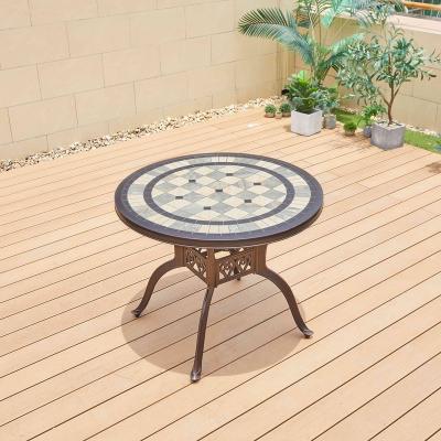 China Modern Outdoor Pool Bistros Furniture Balcony Cast Aluminum Garden Furniture Table for sale