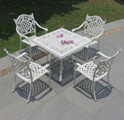 China Modern Outdoor Garden Patio Furniture Cast Aluminum Chair Set Cast Aluminum Garden Furniture for sale