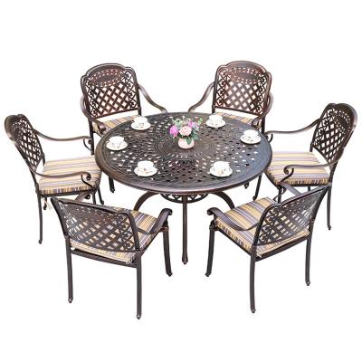 China Modern Aluminum Garden Patio Furniture Outdoor Cast Aluminum Round Table for sale