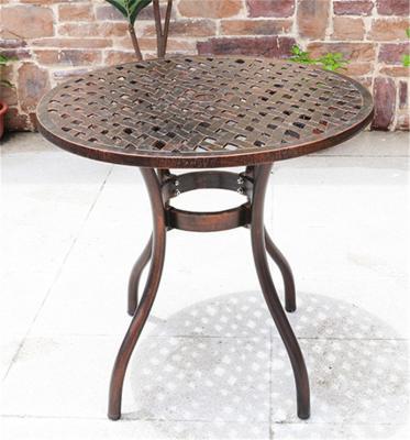 China Dia66cm modern cast aluminum round table patio outdoor table garden metal die cast aluminum furniture for sale