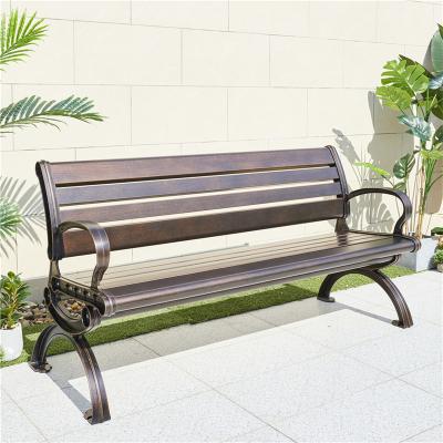 China Modern Outdoor Furniture Metal Patio Long Bench Garden Seat Full Cast Aluminum Cast Aluminum Chair for sale